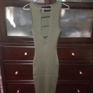 Lulu's green knit backless dress